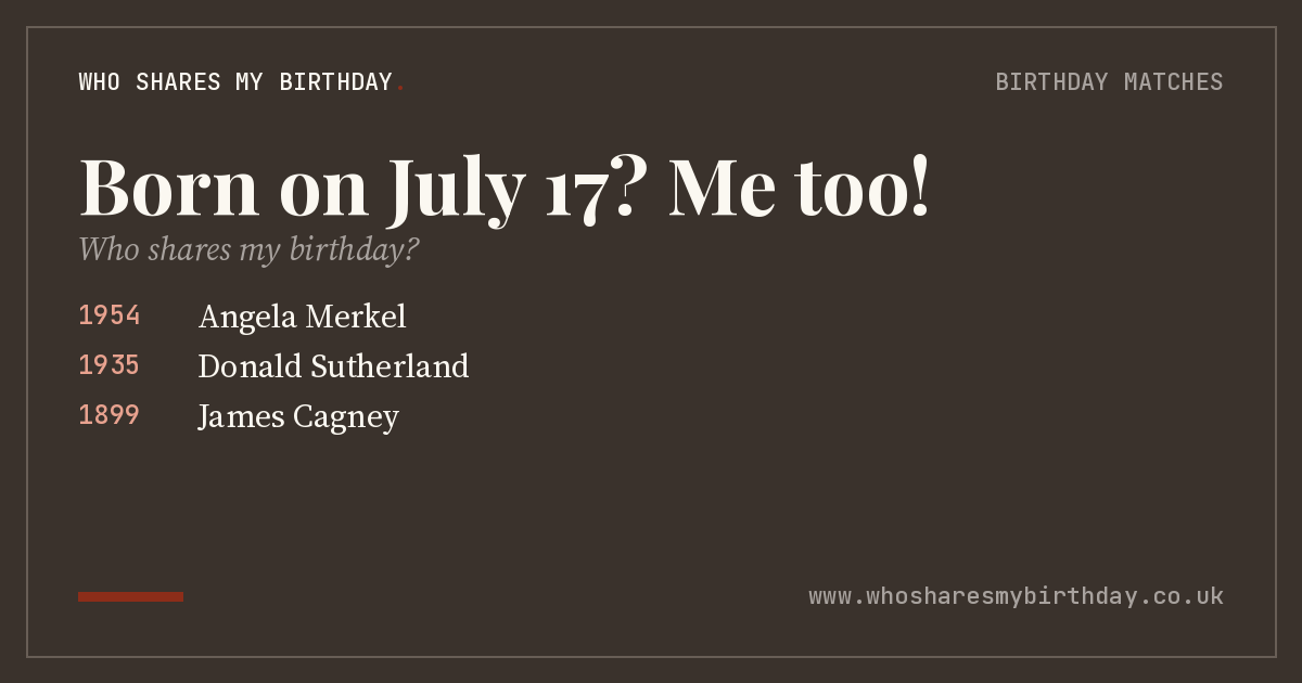 Born on July 17