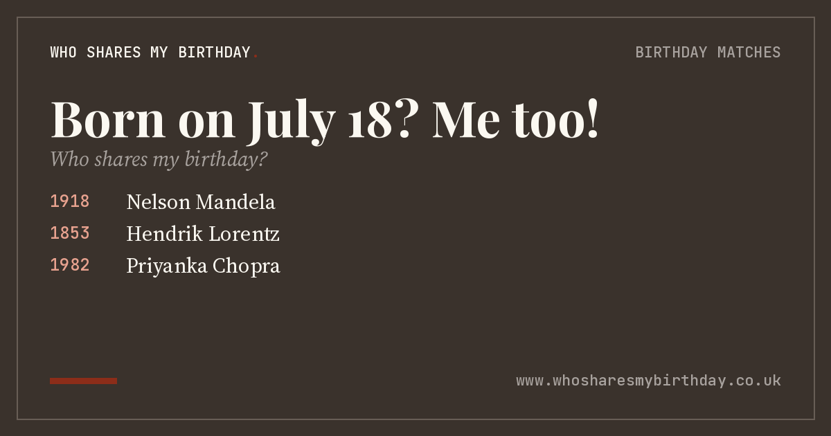 Born on July 18