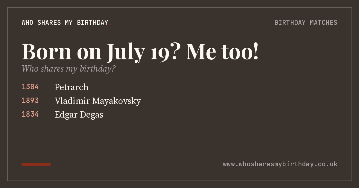 Born on July 19