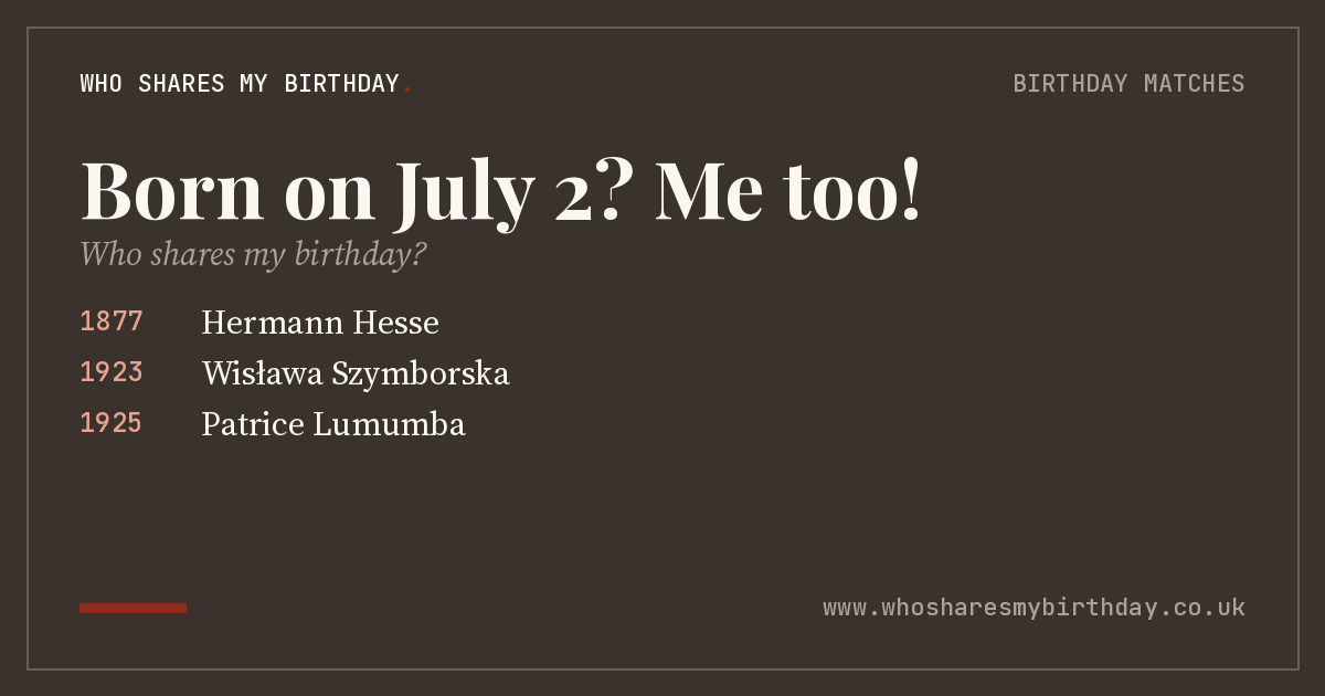 Born on July 2