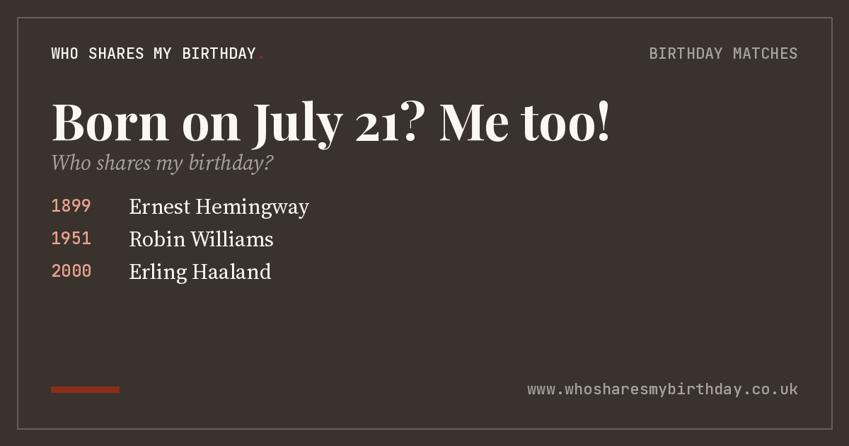 Born on July 21