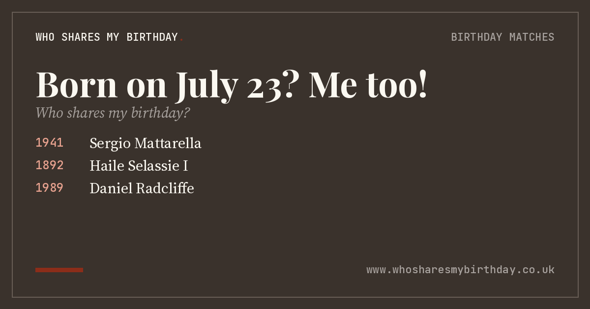 Born on July 23