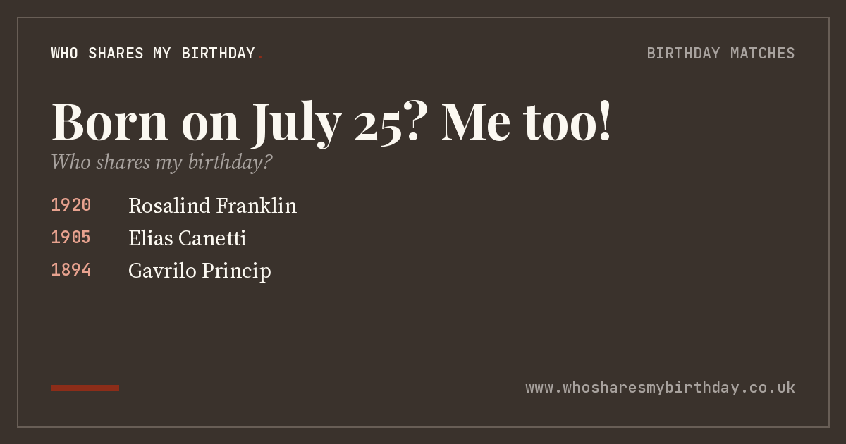 Born on July 25