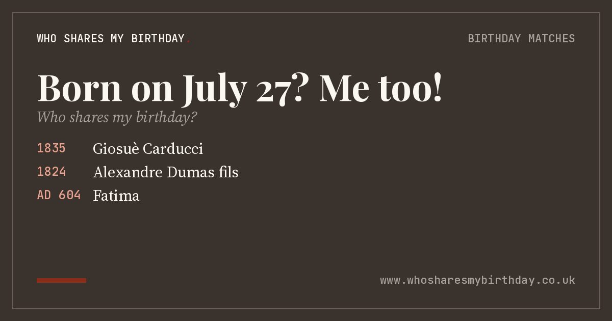 Born on July 27