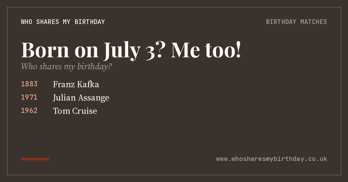 Born on July 3