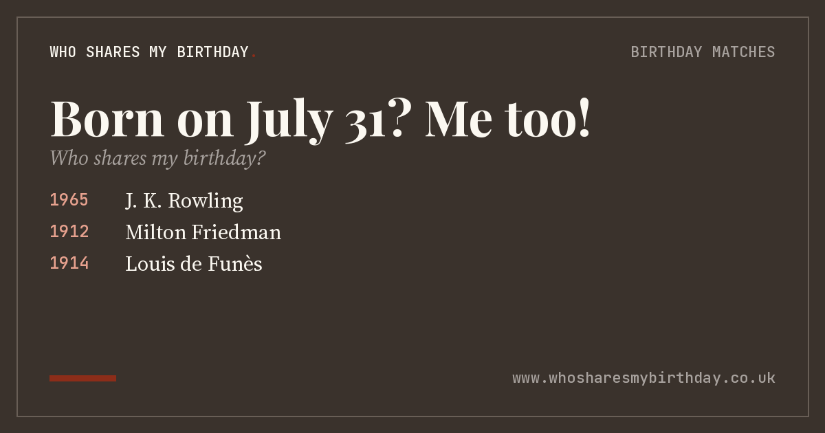 Born on July 31