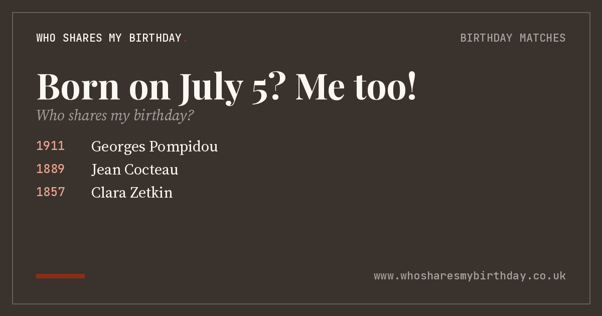 Born on July 5