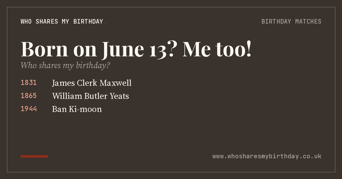 Born on June 13
