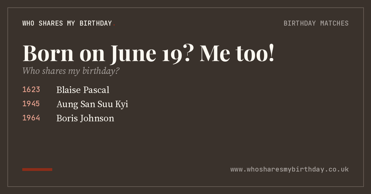 Born on June 19