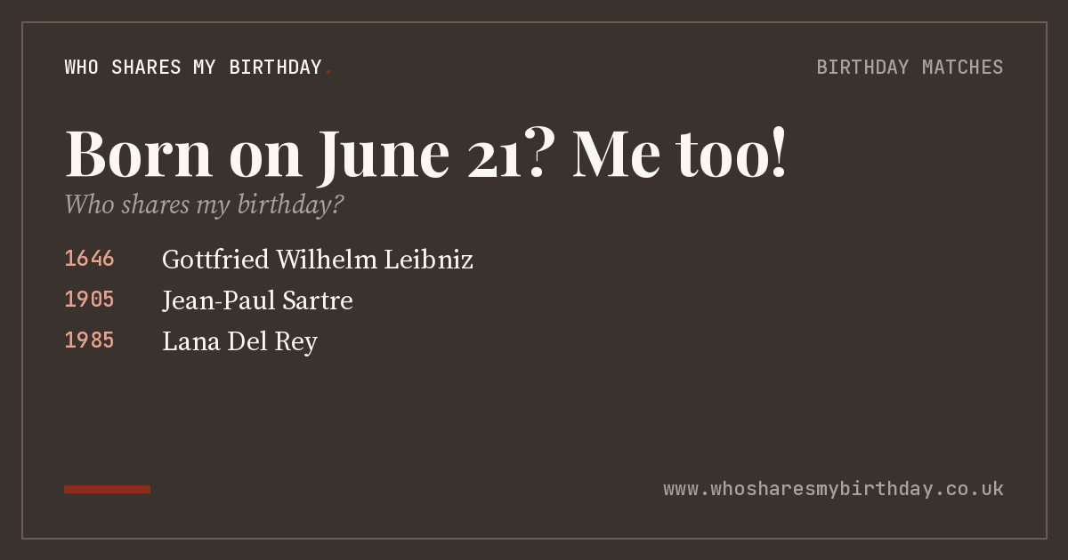 Born on June 21