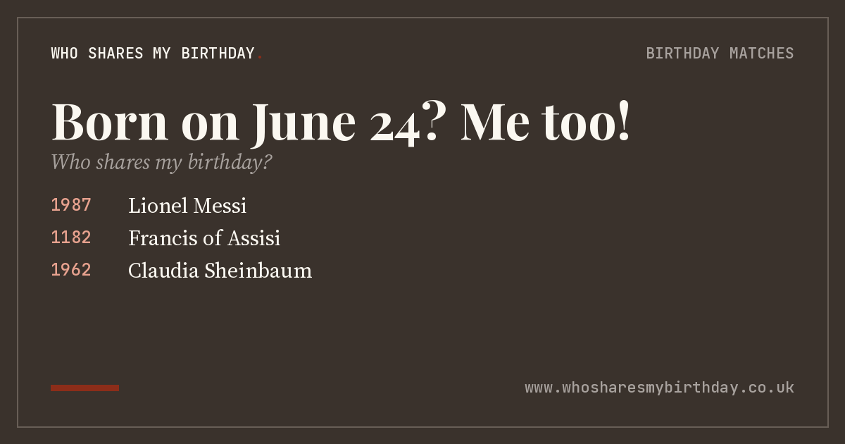 Born on June 24