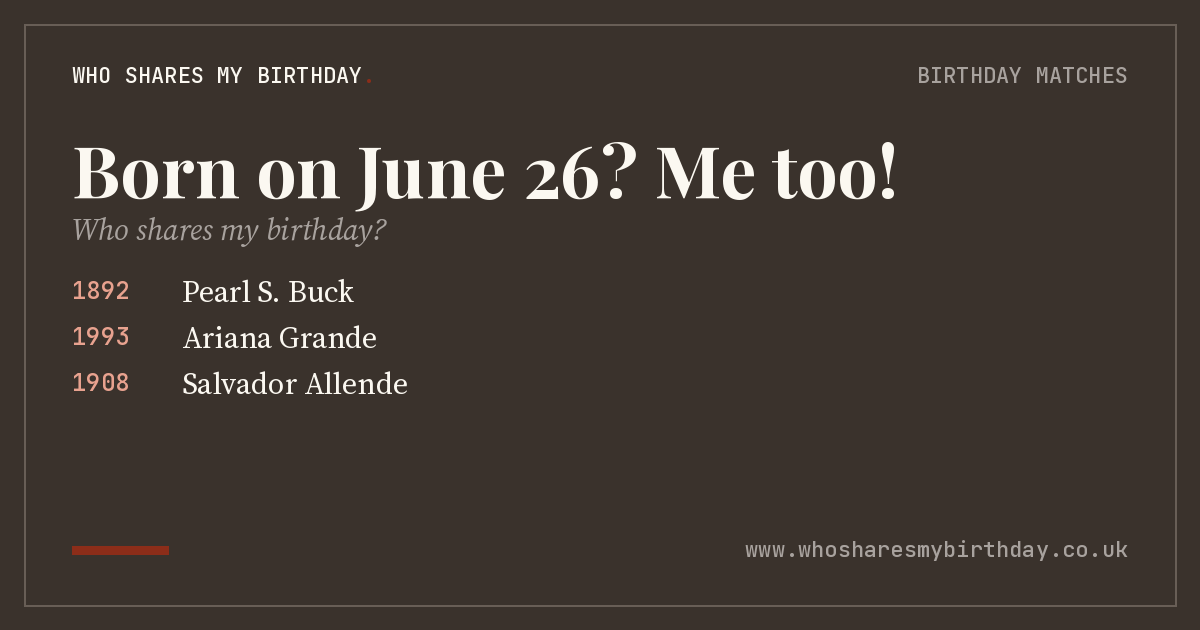 Born on June 26