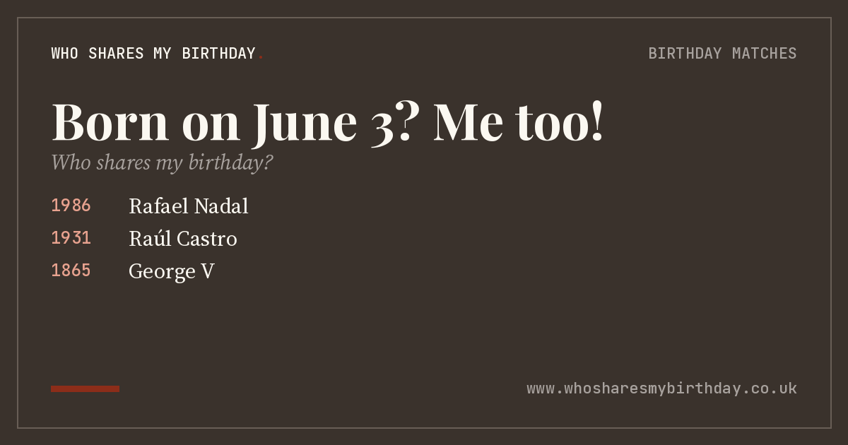Born on June 3