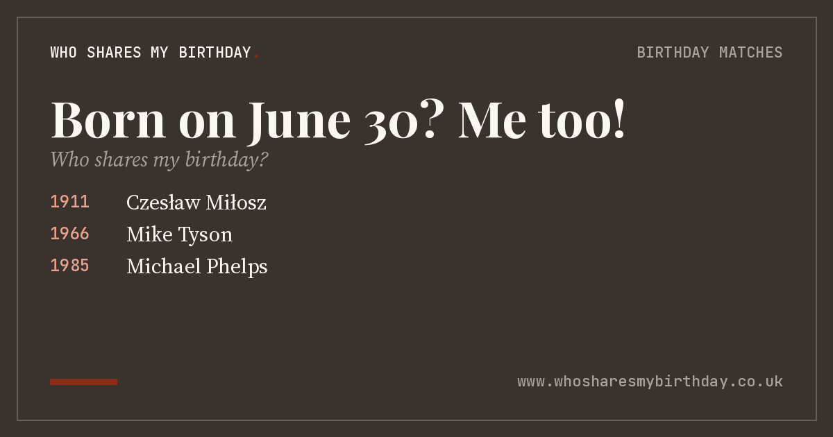 Born on June 30