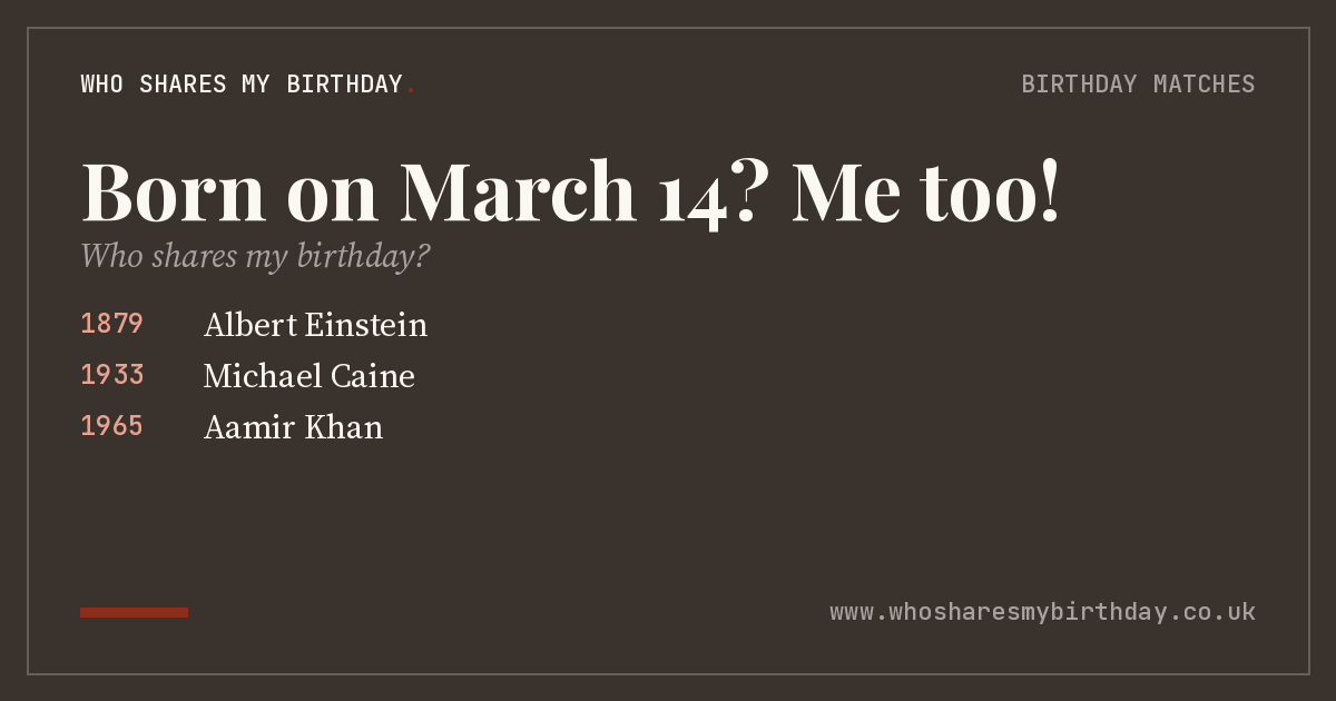 Born on March 14