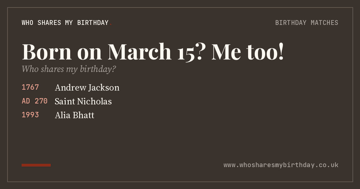 Born on March 15