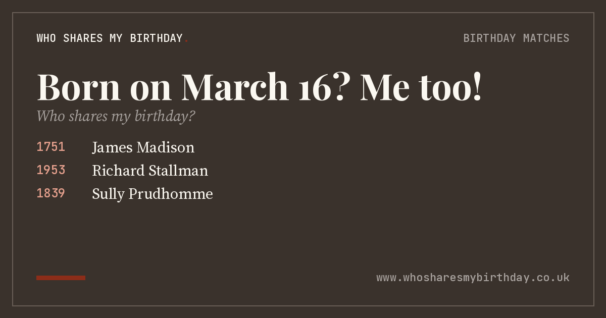 Born on March 16