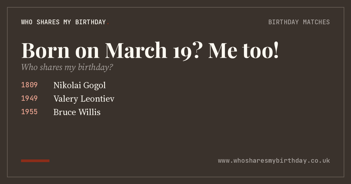 Born on March 19