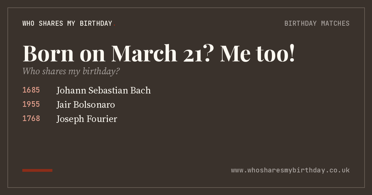 Born on March 21
