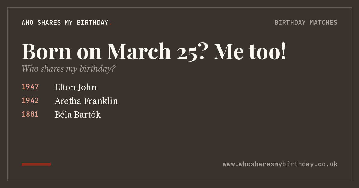 Born on March 25