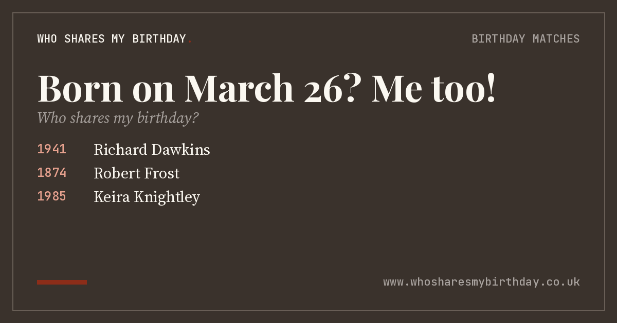 Born on March 26