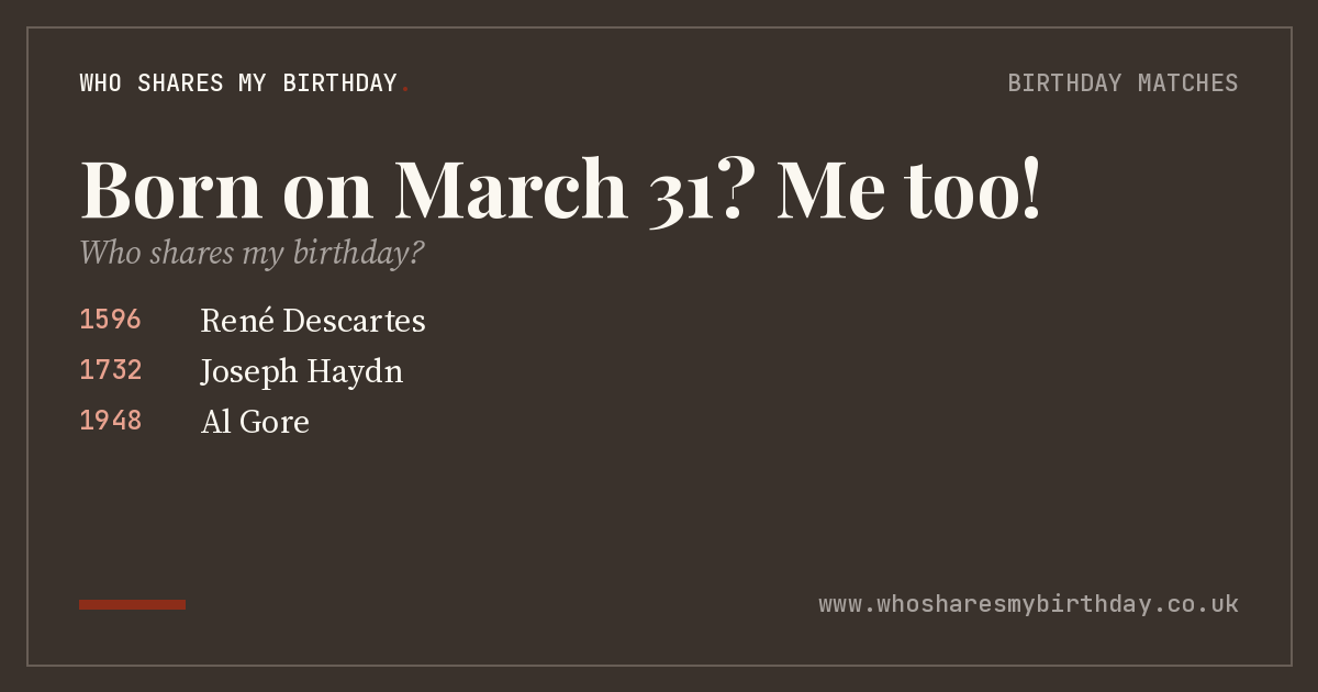 Born on March 31