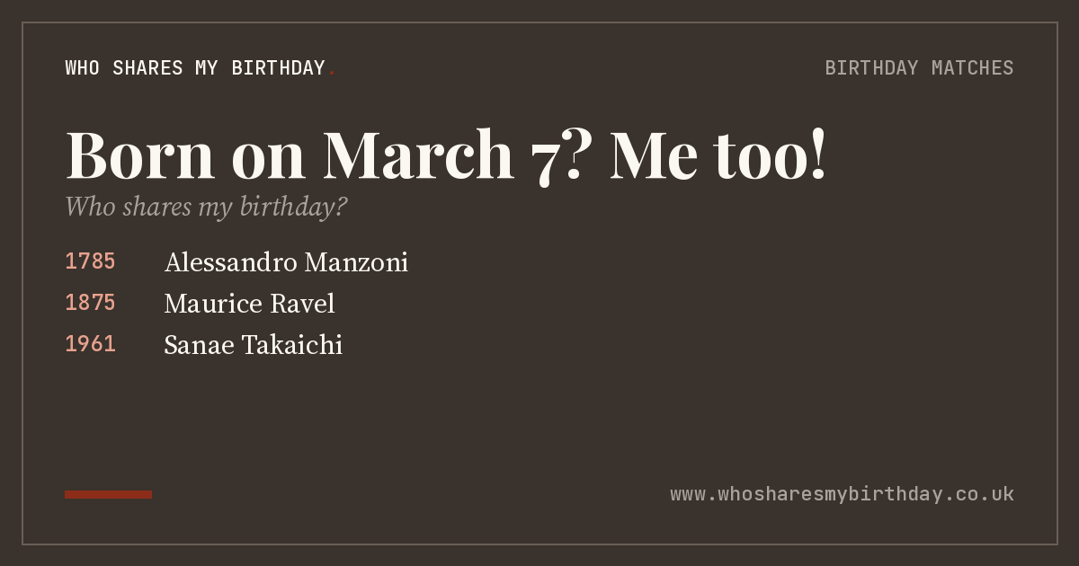 Born on March 7