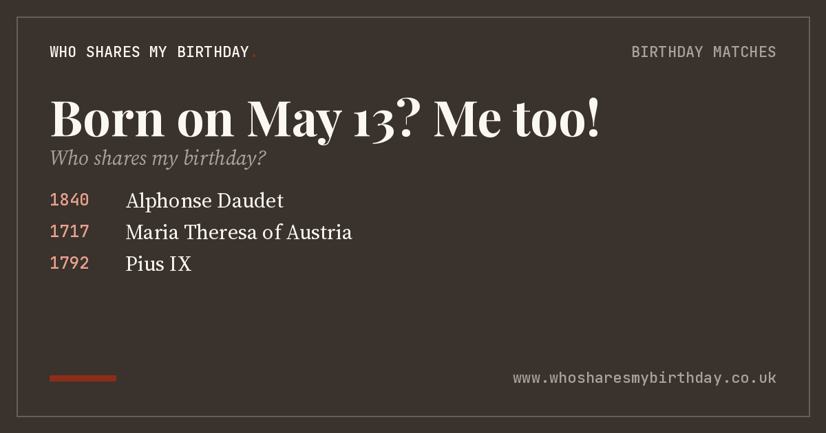 Born on May 13
