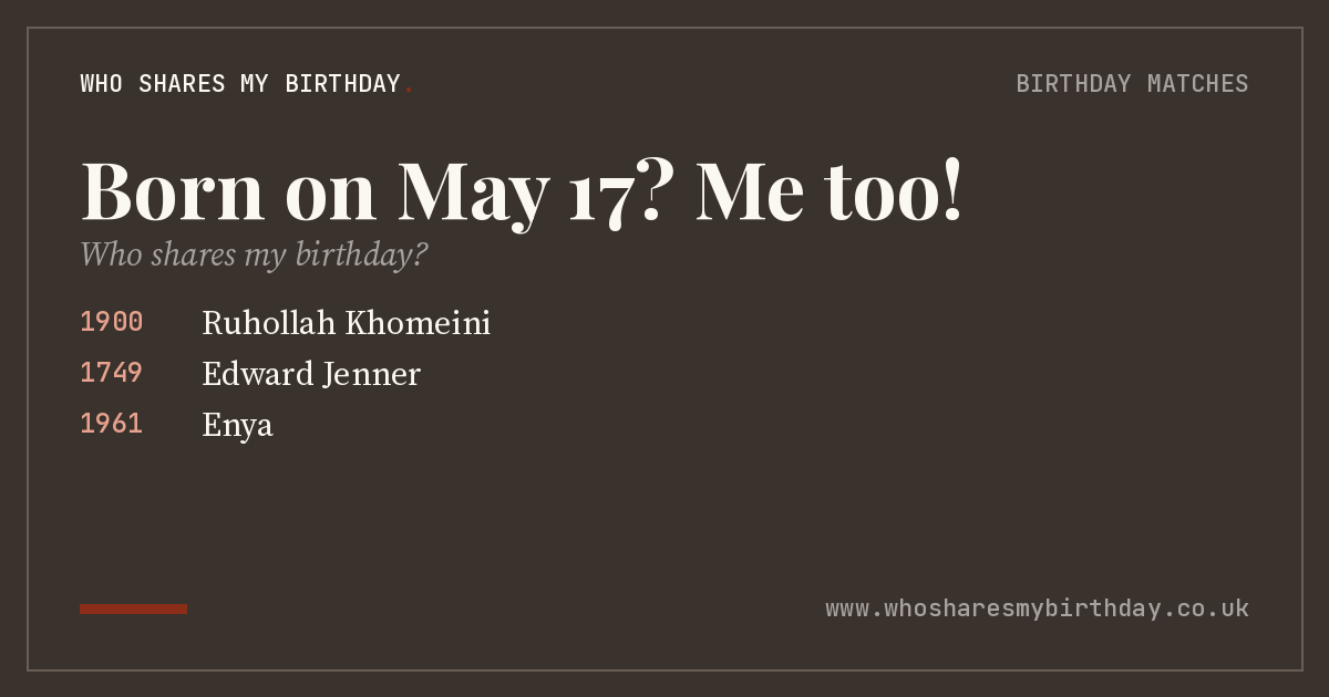 Born on May 17