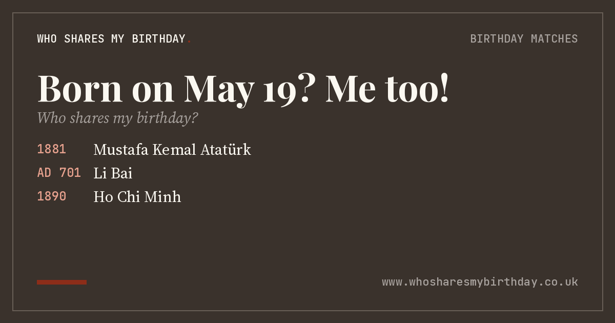 Born on May 19