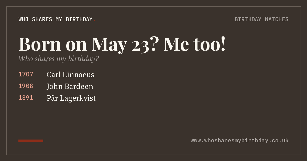 Born on May 23