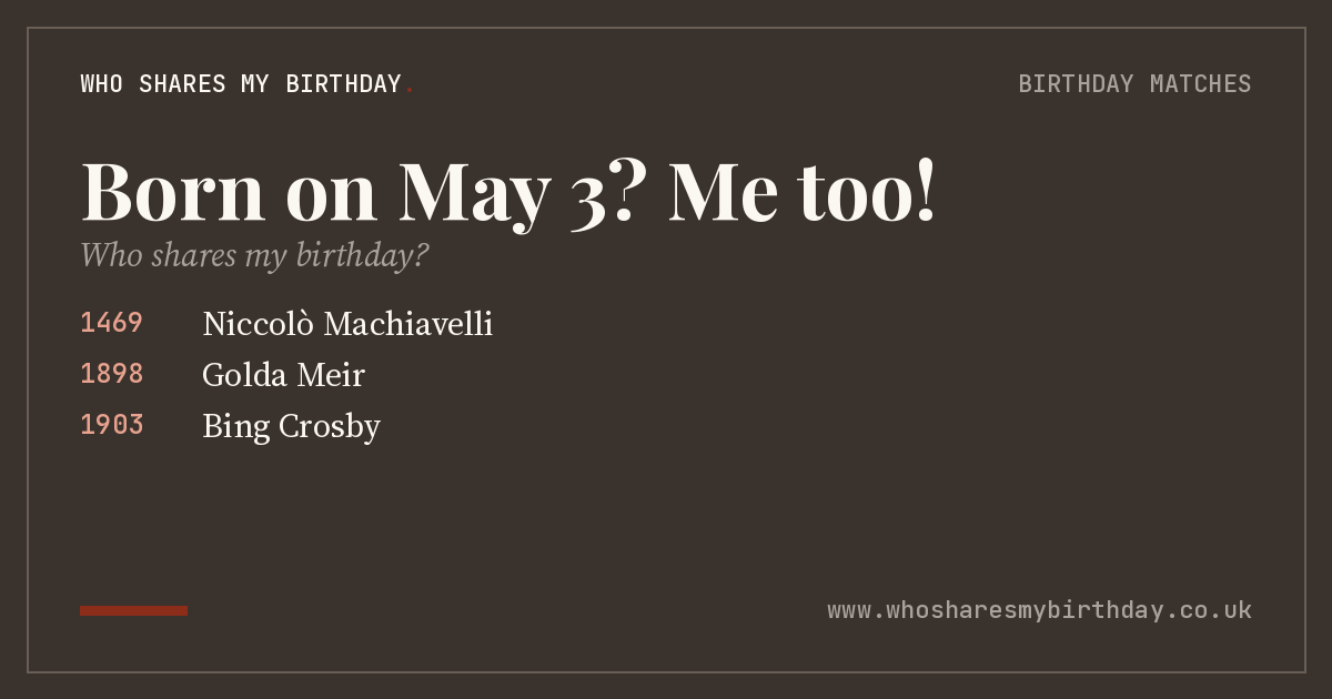 Born on May 3