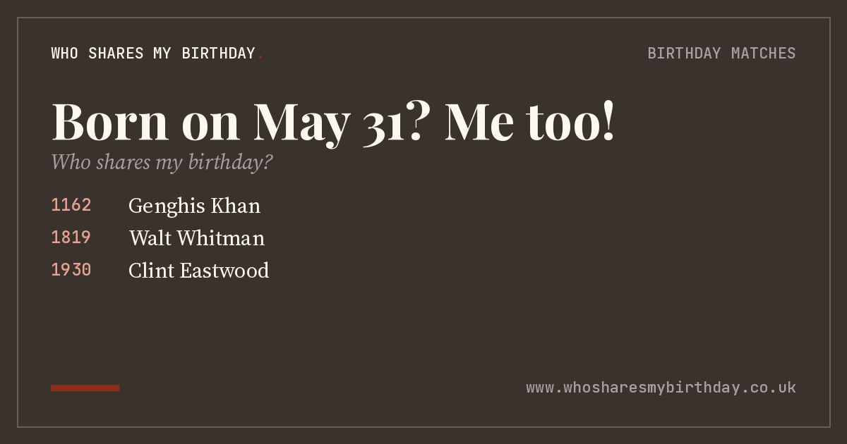 Born on May 31