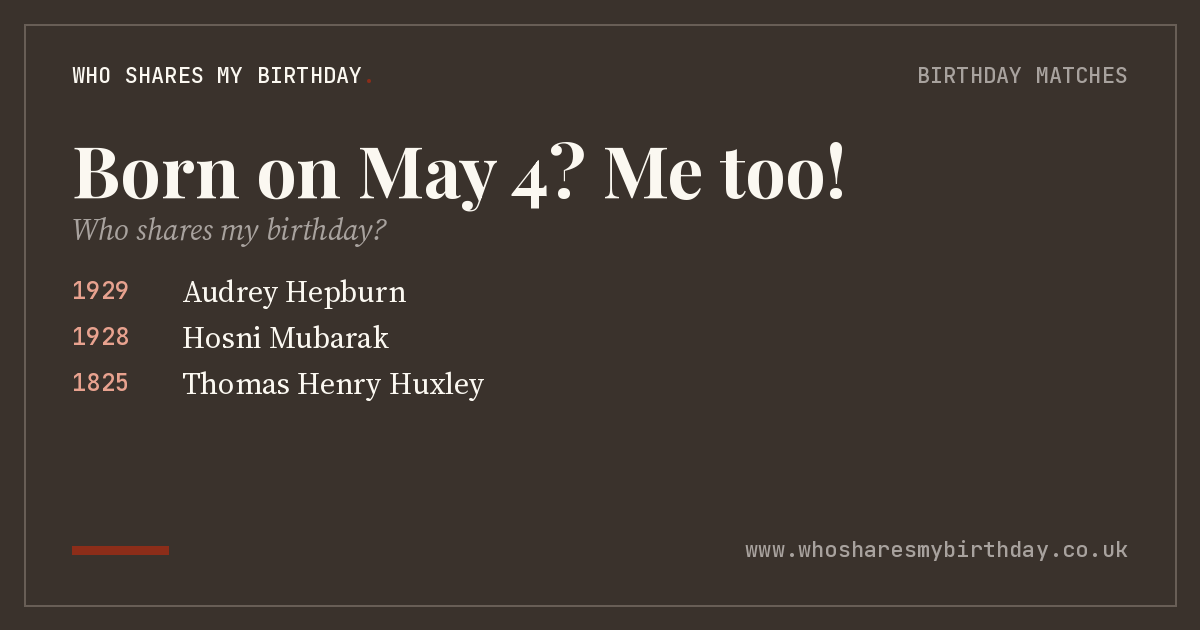 Born on May 4