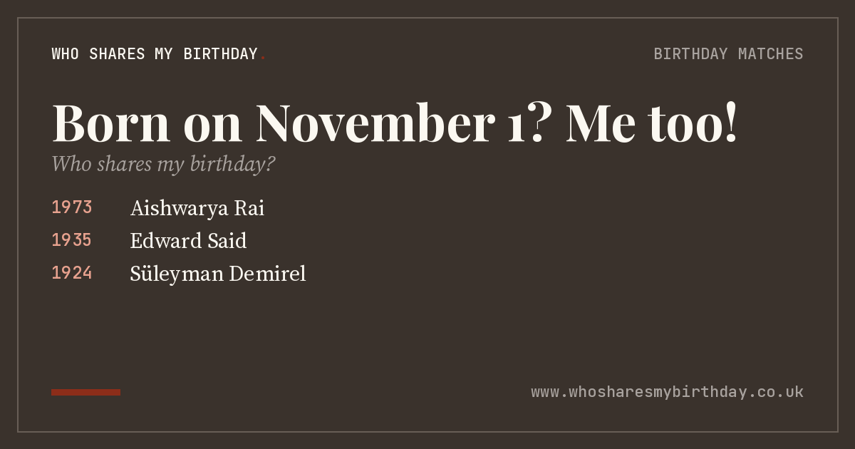 Born on November 1