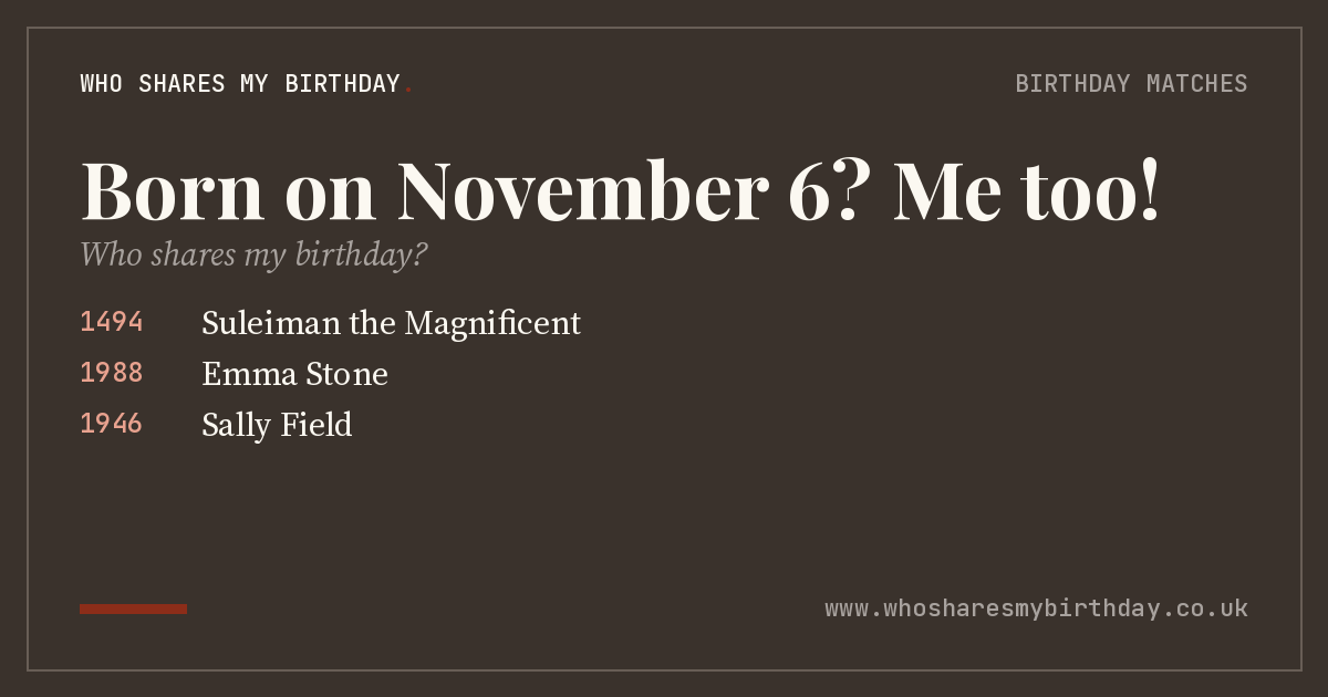 Born on November 6