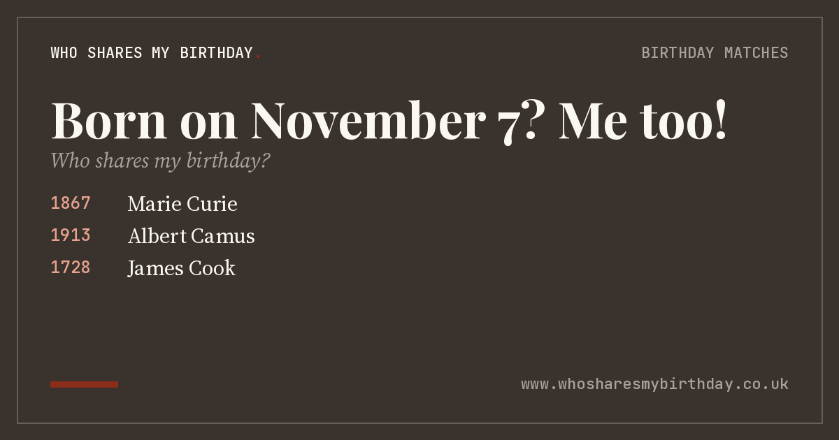 Born on November 7