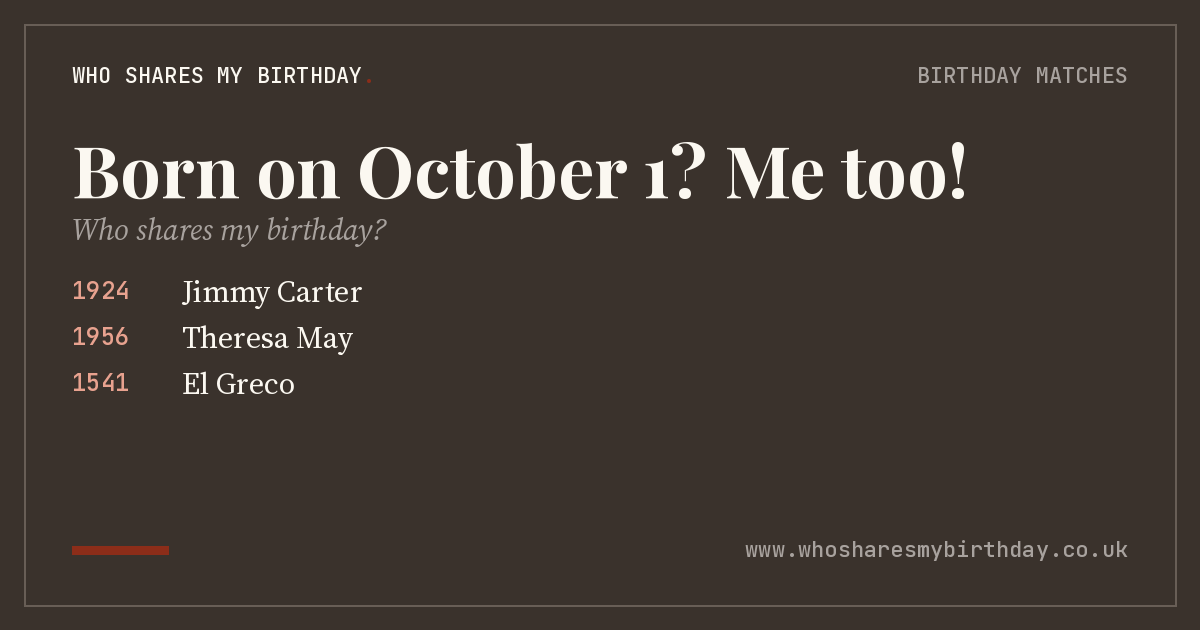 Born on October 1