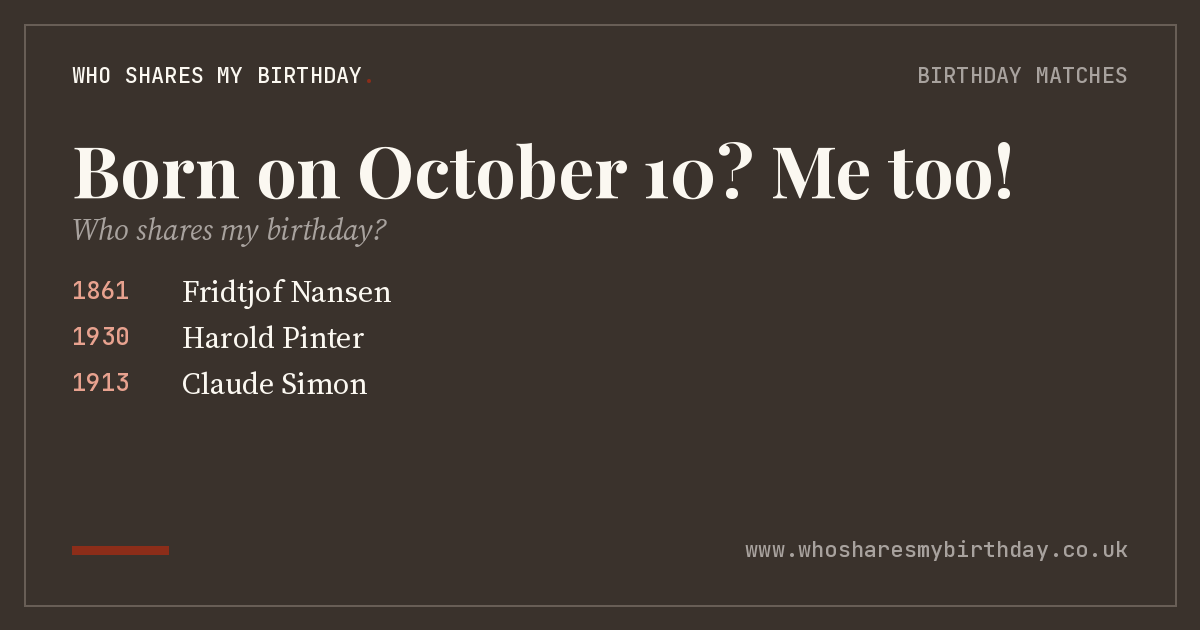 Born on October 10
