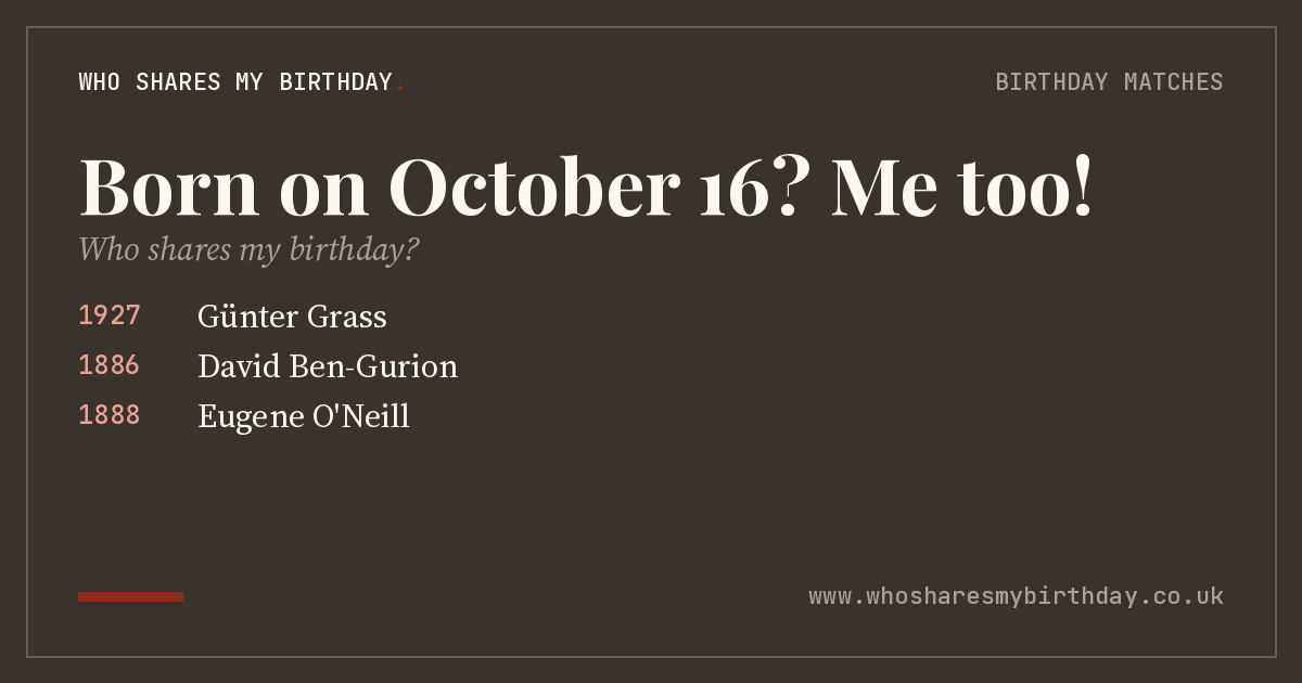 Born on October 16