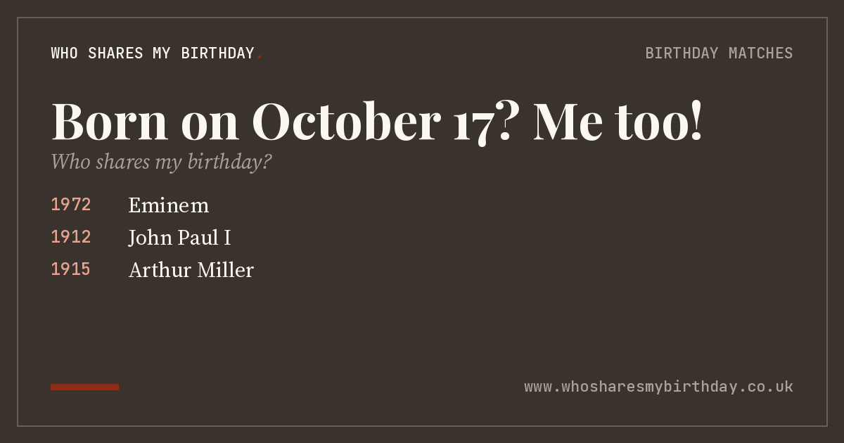 Born on October 17