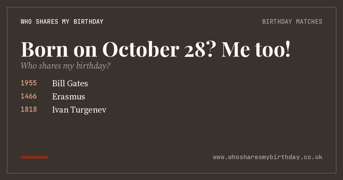 Born on October 28