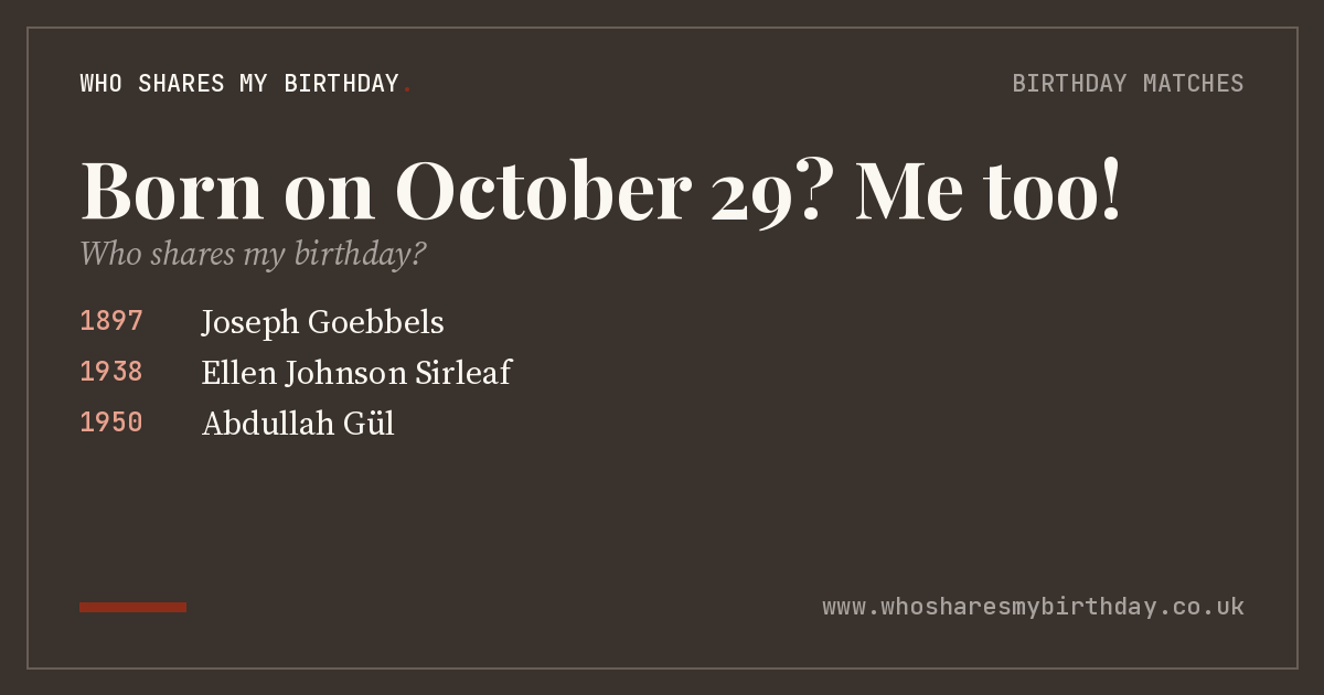 Born on October 29
