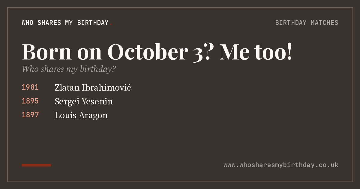 Born on October 3