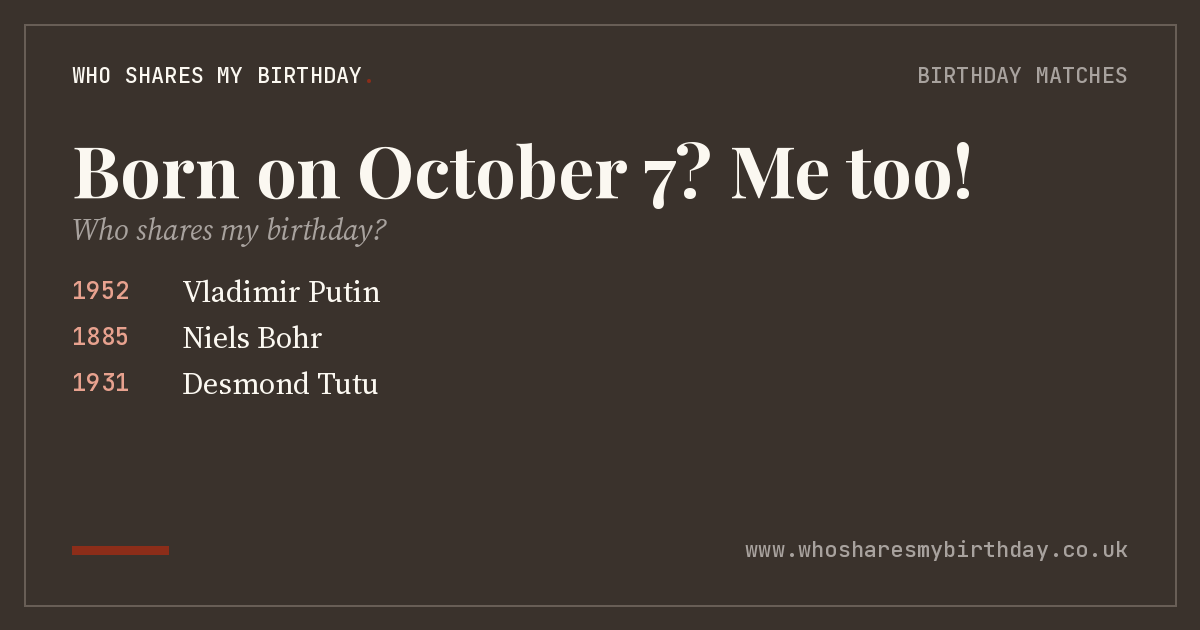 Born on October 7