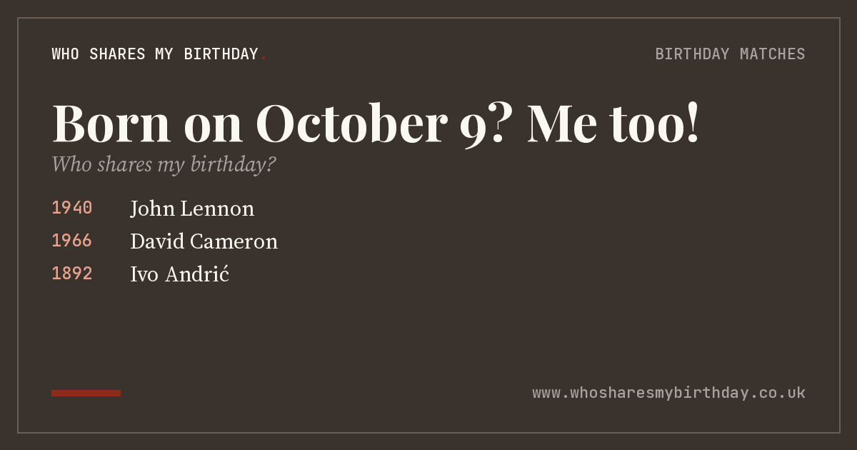 Born on October 9