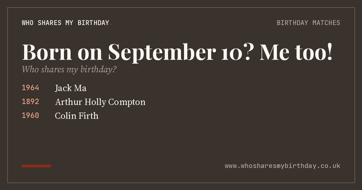 Born on September 10