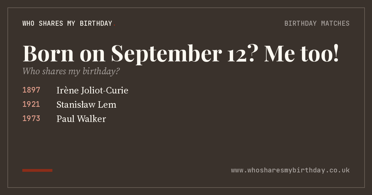Born on September 12