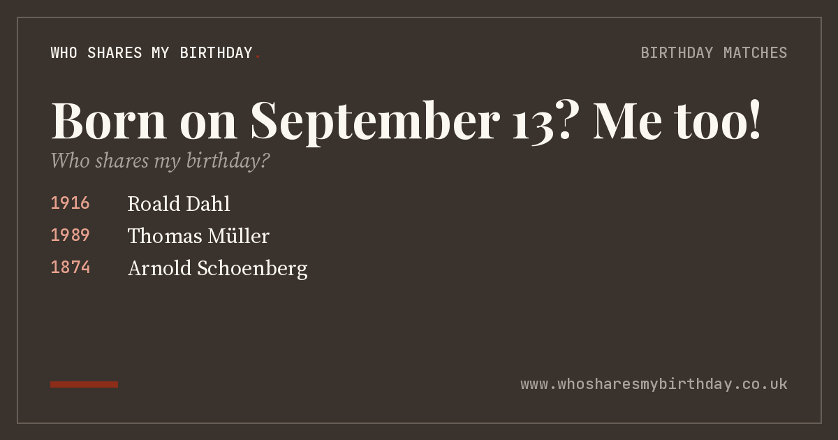 Born on September 13