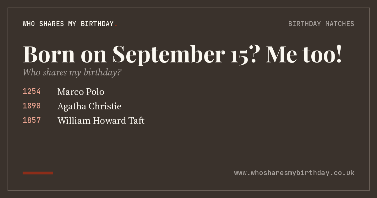 Born on September 15
